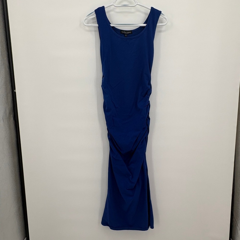 Wendy Williams Collection Womens Royal Blue Ruched Side Sleeveless Maxi Dress S